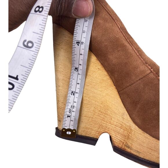 Sam Edelman Womens Wesley Tasseled Wedge Pumps Tan PlatformLeather Size 7M - Picture 6 of 11